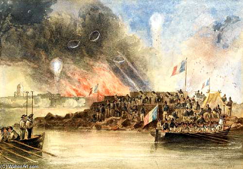 Wikioo.org - The Encyclopedia of Fine Arts - Painting, Artwork by John Wilson Carmichael - The Bombardment Of Sveaborg, In The Baltic