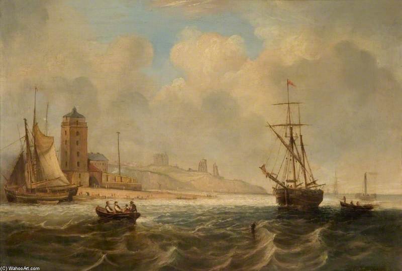 WikiOO.org - Encyclopedia of Fine Arts - Maleri, Artwork John Wilson Carmichael - The Entrance To The Tyne
