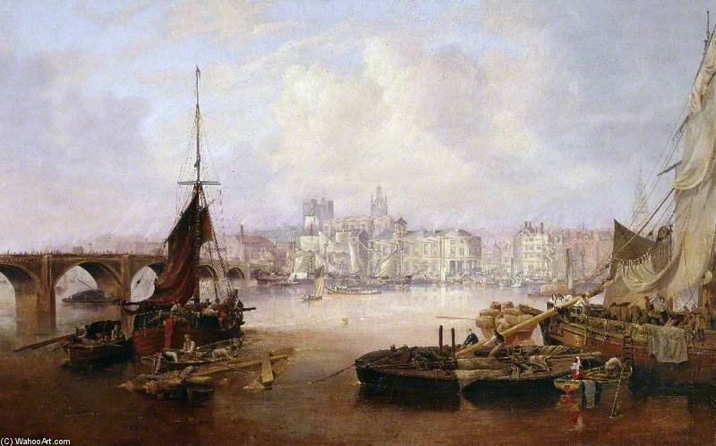 Wikioo.org - The Encyclopedia of Fine Arts - Painting, Artwork by John Wilson Carmichael - The Mayor's Barge On The Tyne
