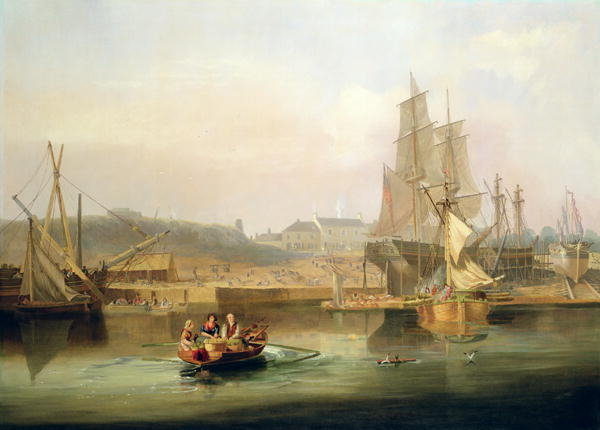 Wikioo.org - The Encyclopedia of Fine Arts - Painting, Artwork by John Wilson Carmichael - The Shipyard At Hessle Cliff