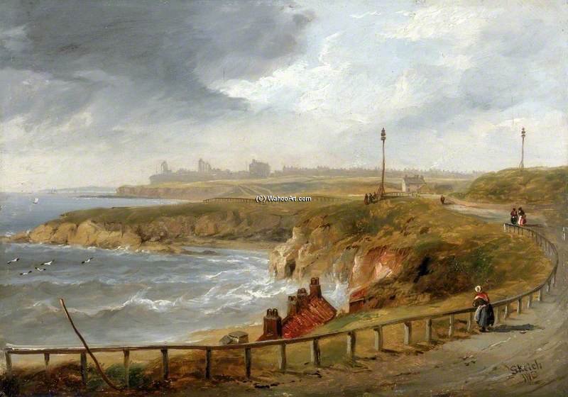 Wikioo.org - The Encyclopedia of Fine Arts - Painting, Artwork by John Wilson Carmichael - Tynemouth From Cullercoats
