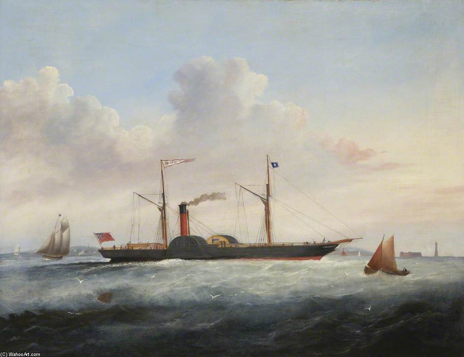 WikiOO.org - Encyclopedia of Fine Arts - Maleri, Artwork Joseph Heard - Paddle Steamer 'queen' -