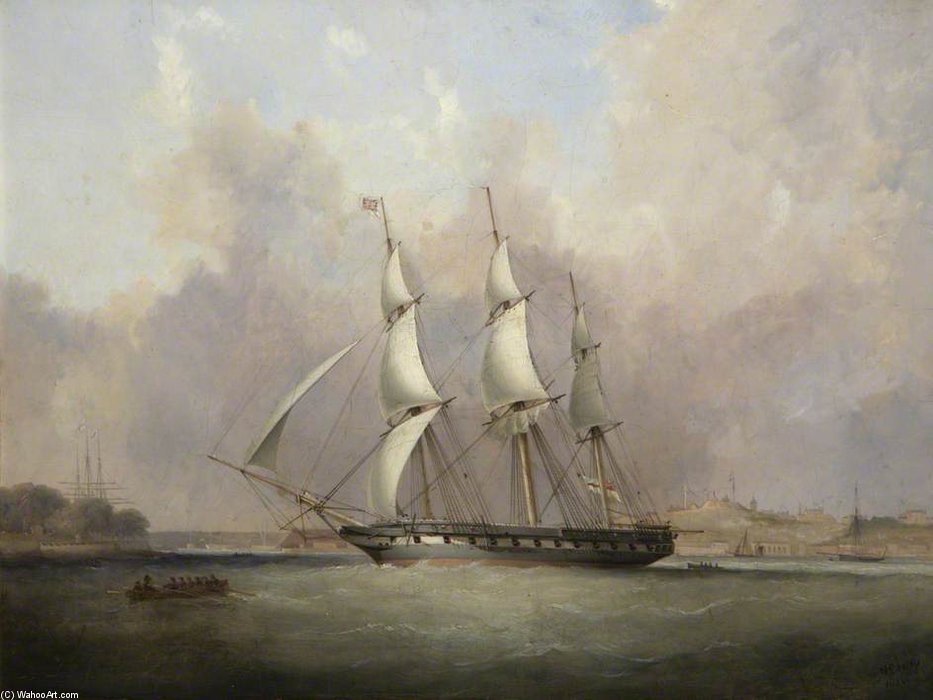 Wikioo.org - The Encyclopedia of Fine Arts - Painting, Artwork by Nicholas Matthew Condy - Hms 'thetis' At Mount Wise, Built At Devonport