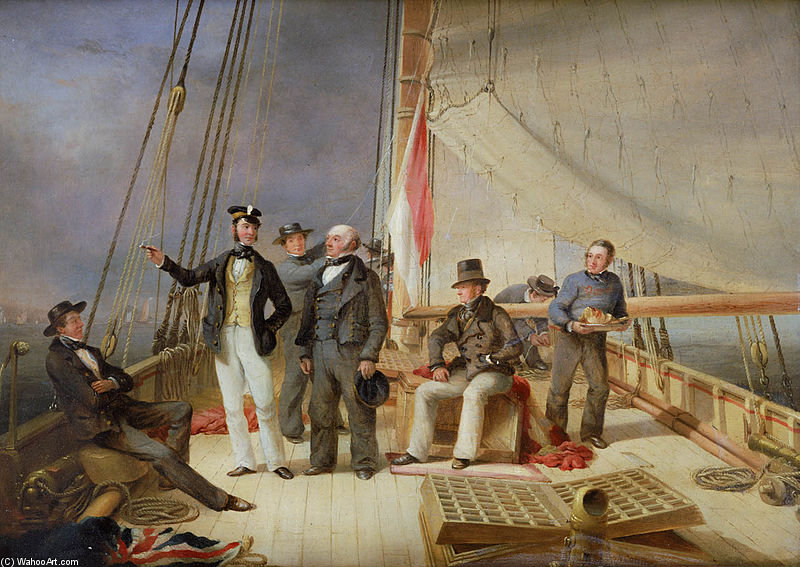 Wikioo.org - The Encyclopedia of Fine Arts - Painting, Artwork by Nicholas Matthew Condy - On Board The Yacht Alarm