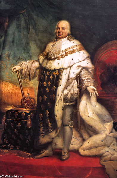 WikiOO.org - Enciclopédia das Belas Artes - Pintura, Arte por Paulin Jean Baptiste Guerin - Portrait Of Louis Xviii Of France