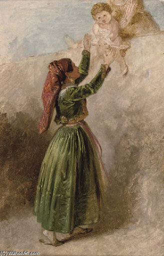 WikiOO.org - Encyclopedia of Fine Arts - Maľba, Artwork Penry Williams - An Ischian Peasant Study