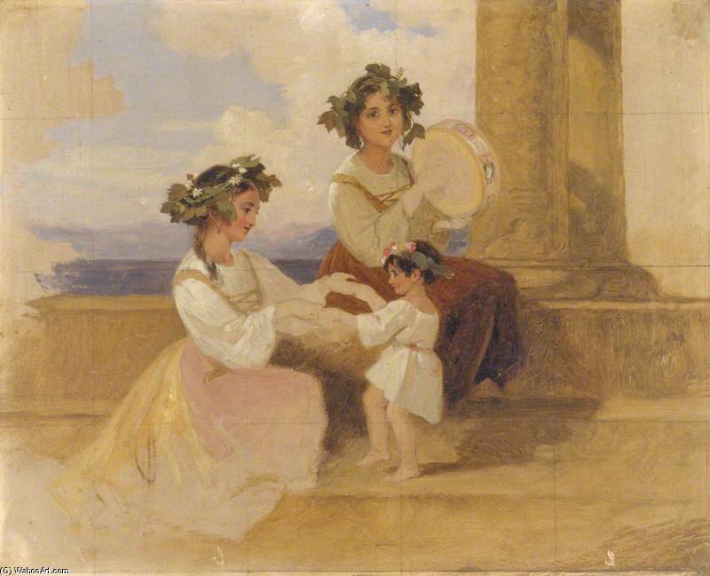 WikiOO.org - Encyclopedia of Fine Arts - Maľba, Artwork Penry Williams - Peasant Girls – Sorrento
