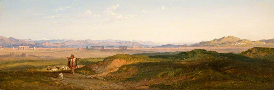 Wikioo.org - The Encyclopedia of Fine Arts - Painting, Artwork by Penry Williams - Roman Aqueduct In The Campana