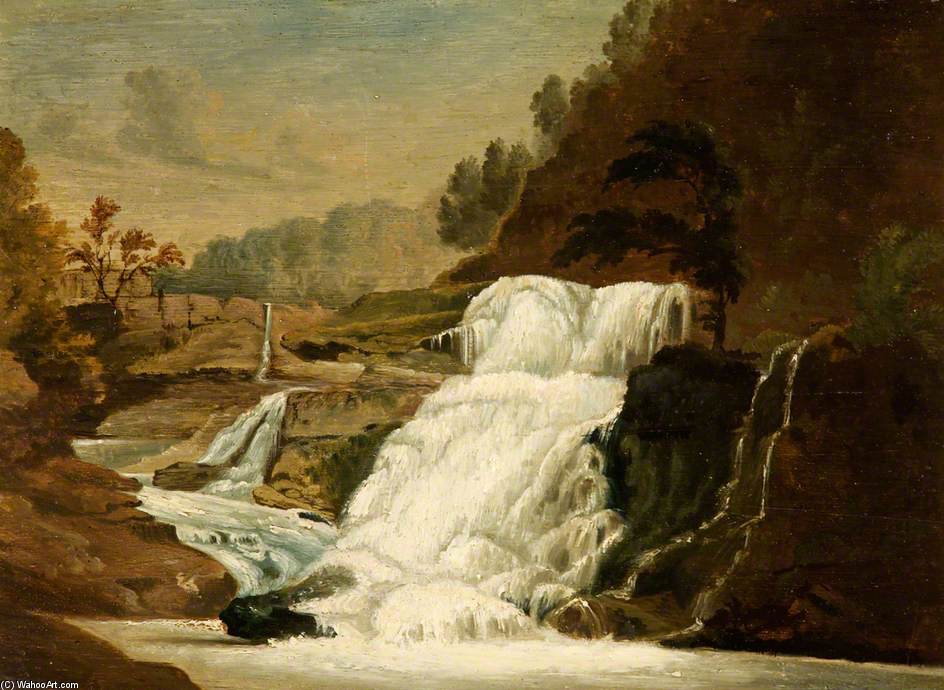 Wikioo.org - Bách khoa toàn thư về mỹ thuật - Vẽ tranh, Tác phẩm nghệ thuật Penry Williams - Waterfall In The Neath Valley