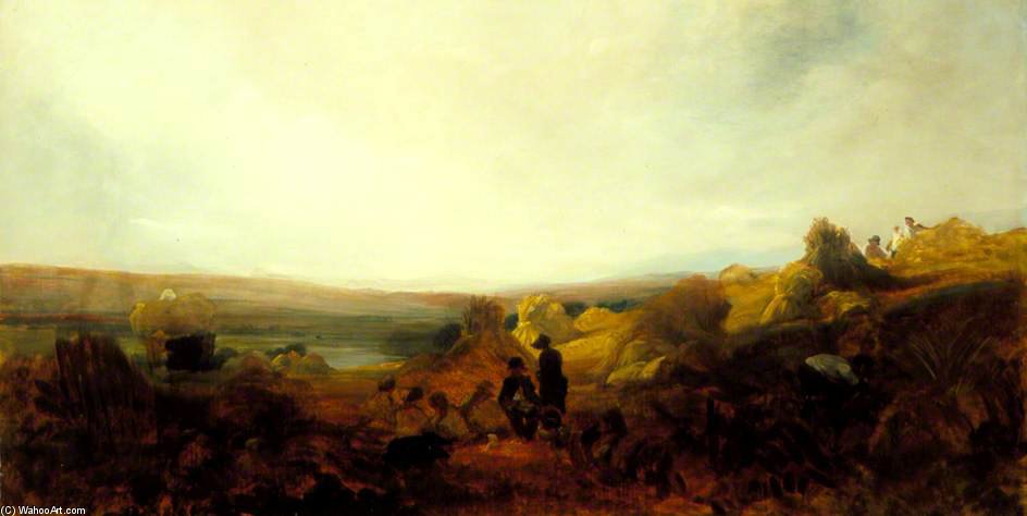 WikiOO.org - Енциклопедія образотворчого мистецтва - Живопис, Картини
 Peter De Wint - A Cornfield With Figures In Sunlight