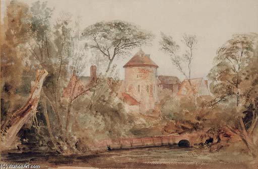 Wikioo.org - The Encyclopedia of Fine Arts - Painting, Artwork by Peter De Wint - A Mill In France