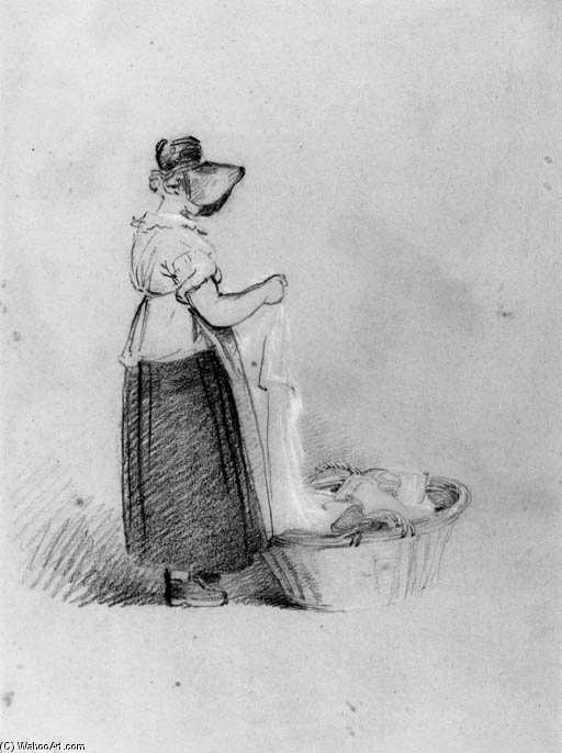 WikiOO.org - Енциклопедія образотворчого мистецтва - Живопис, Картини
 Peter De Wint - A Woman Sorting Washing