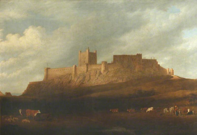WikiOO.org - Εγκυκλοπαίδεια Καλών Τεχνών - Ζωγραφική, έργα τέχνης Peter De Wint - Bamburgh Castle