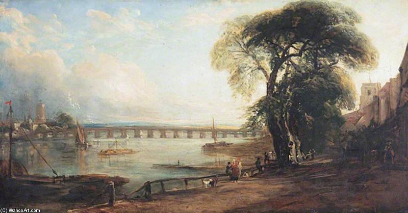 Wikioo.org - The Encyclopedia of Fine Arts - Painting, Artwork by Peter De Wint - Chelsea Old Bridge, London