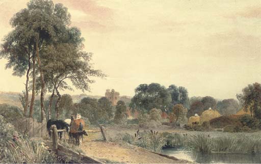 Wikioo.org - The Encyclopedia of Fine Arts - Painting, Artwork by Peter De Wint - Cookham-on-thames, Berkshire