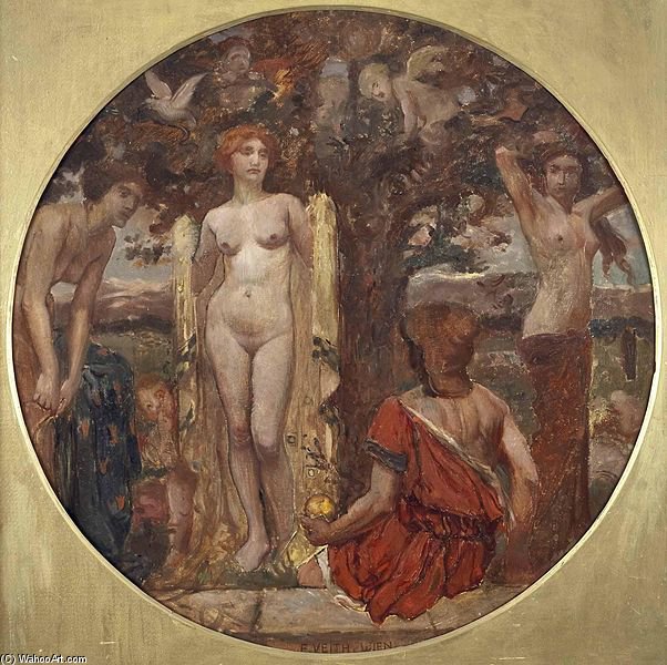 Wikioo.org - The Encyclopedia of Fine Arts - Painting, Artwork by Eduard Veith - Das Urteil Des Paris -