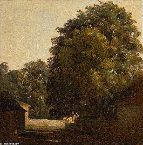 Wikioo.org - The Encyclopedia of Fine Arts - Painting, Artwork by Peter De Wint - Landscape With Chestnut Tree