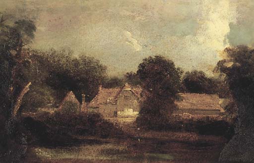 Wikioo.org - The Encyclopedia of Fine Arts - Painting, Artwork by Peter De Wint - Landscape With Farm Buildings