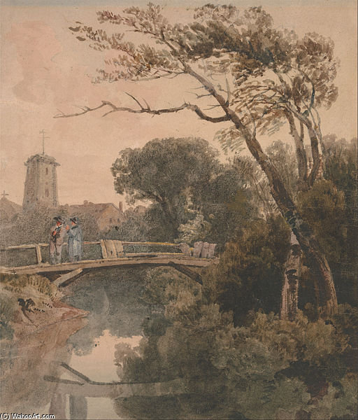 Wikioo.org - The Encyclopedia of Fine Arts - Painting, Artwork by Peter De Wint - The Old Bridge