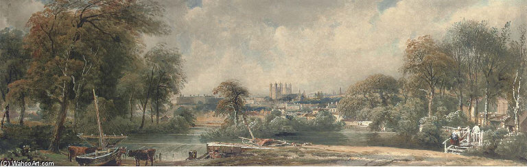Wikioo.org - The Encyclopedia of Fine Arts - Painting, Artwork by Peter De Wint - View Of Exeter