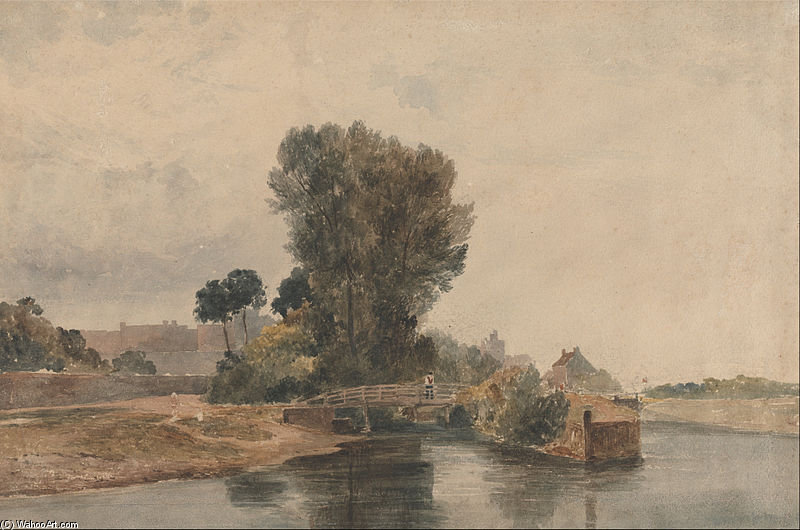 Wikioo.org - The Encyclopedia of Fine Arts - Painting, Artwork by Peter De Wint - Windsor From Below The Locks
