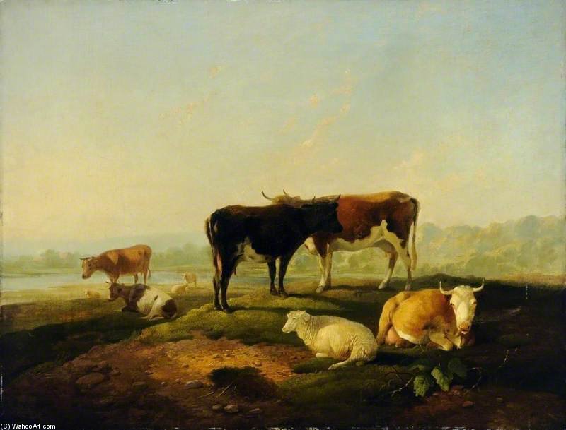 Wikioo.org - The Encyclopedia of Fine Arts - Painting, Artwork by Richard Barrett Davis - Cattle