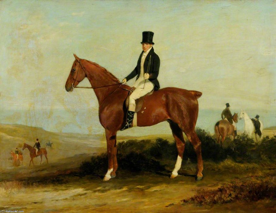 WikiOO.org - Encyclopedia of Fine Arts - Lukisan, Artwork Richard Barrett Davis - Horseman And Mount