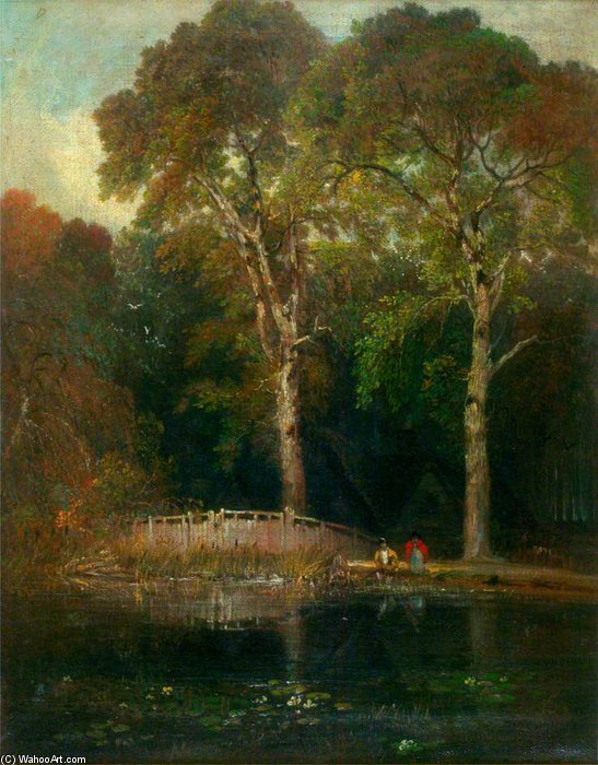 WikiOO.org - Encyclopedia of Fine Arts - Maleri, Artwork Richard Barrett Davis - Near Virginia Water