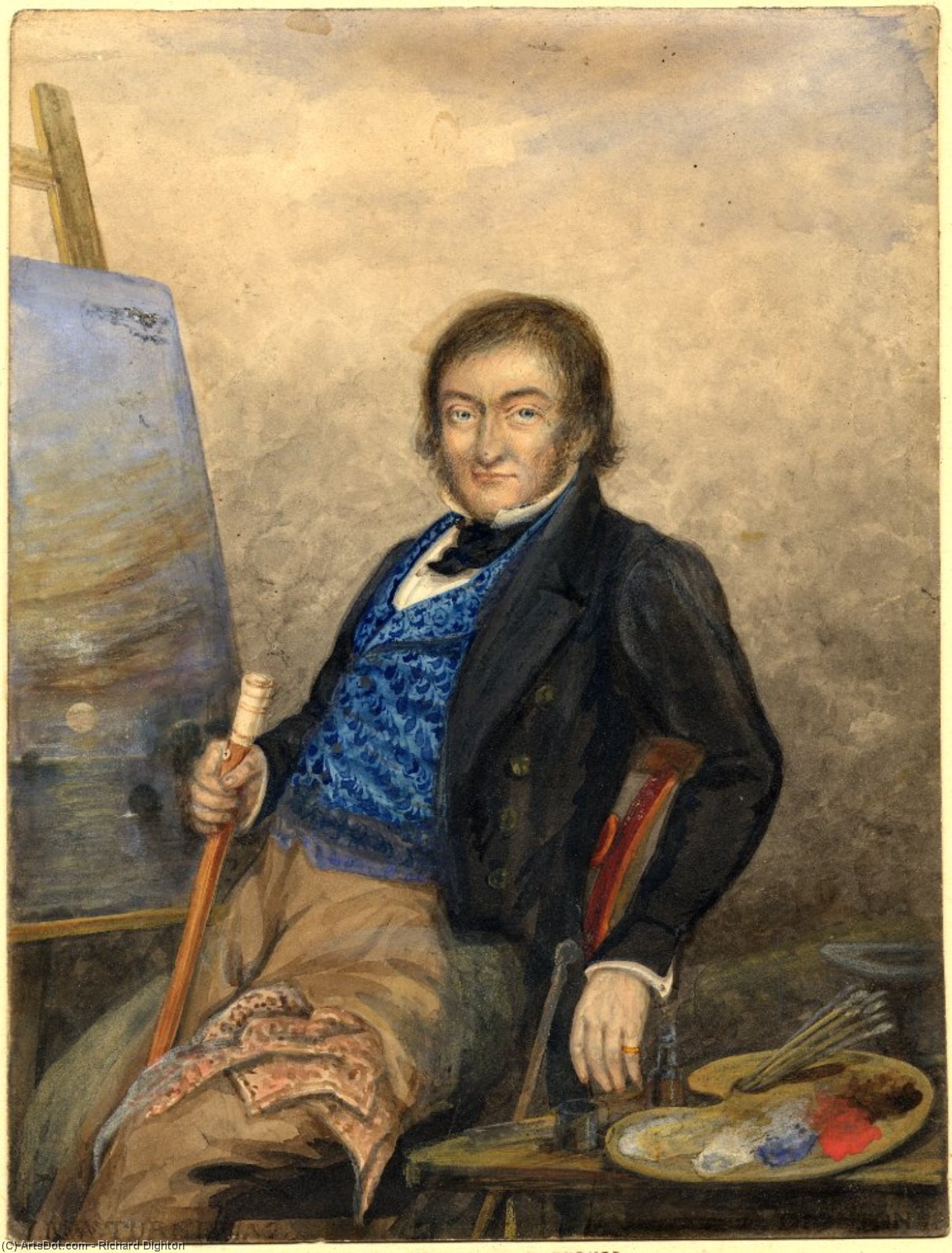 WikiOO.org - Encyclopedia of Fine Arts - Lukisan, Artwork Richard Dighton - Portrait Of Joseph Mallord William Turner