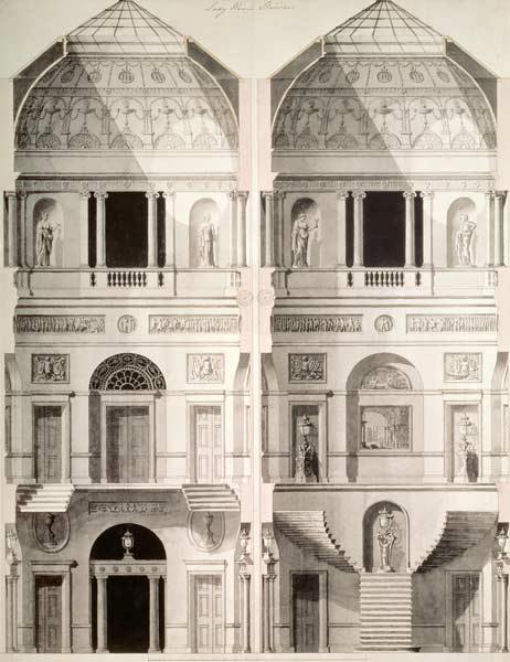 Wikioo.org - The Encyclopedia of Fine Arts - Painting, Artwork by Robert Adam - Portman Square, Home House