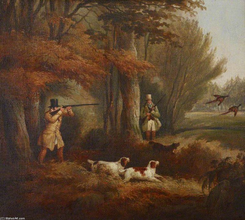 Wikioo.org - The Encyclopedia of Fine Arts - Painting, Artwork by Samuel John Egbert Jones - Pheasant-shooting