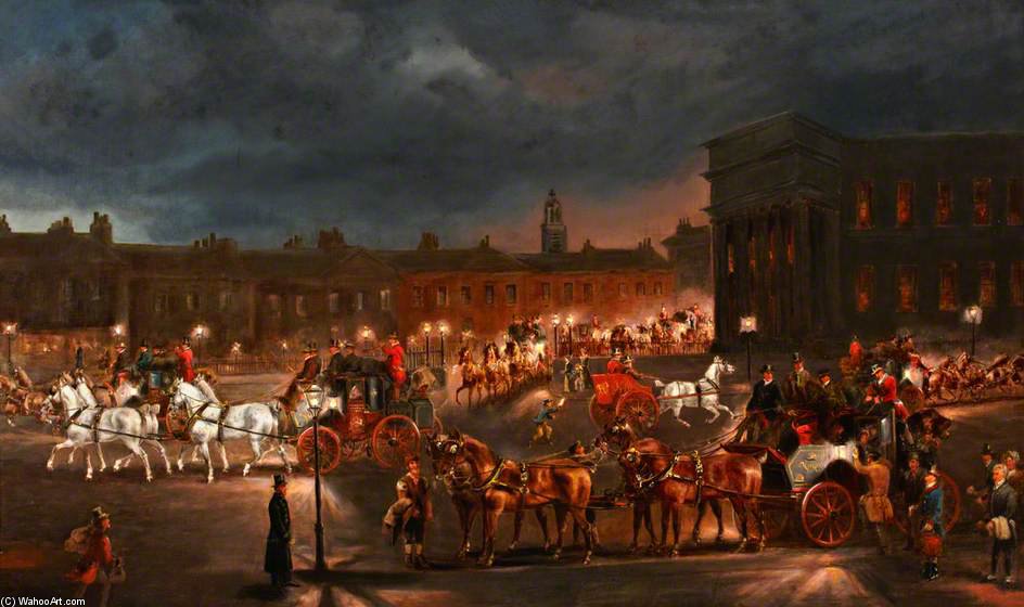 WikiOO.org - Encyclopedia of Fine Arts - Maleri, Artwork Samuel John Egbert Jones - The Departure Of The Night Mail
