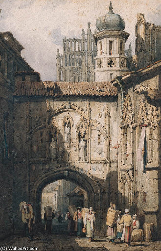 Wikioo.org - The Encyclopedia of Fine Arts - Painting, Artwork by Samuel Prout - A View In Nuremberg