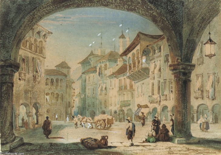 Wikioo.org - The Encyclopedia of Fine Arts - Painting, Artwork by Samuel Prout - Domo D'ossola, Italy