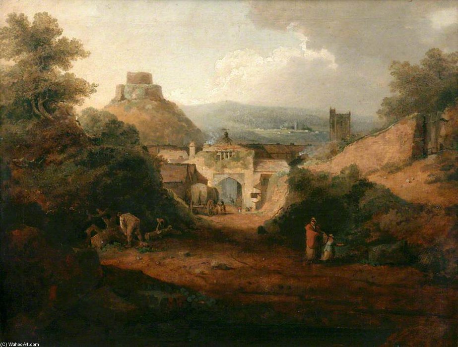 WikiOO.org - Encyclopedia of Fine Arts - Maleri, Artwork Samuel Prout - Launceston Castle