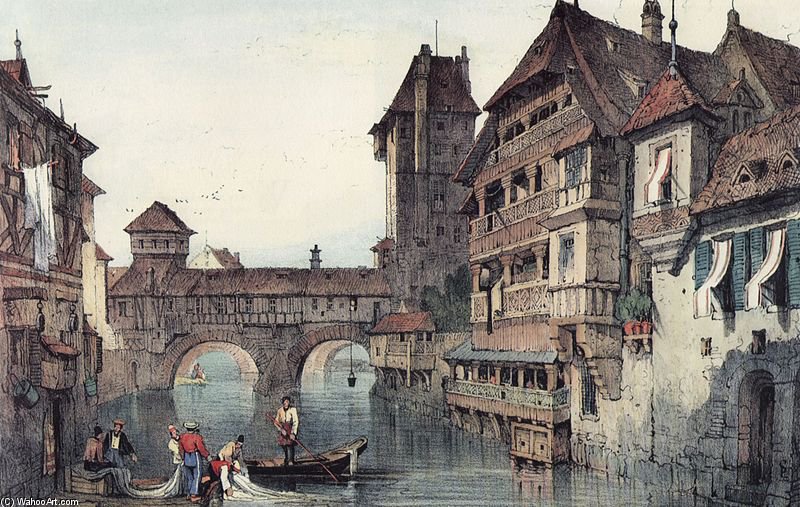WikiOO.org - Encyclopedia of Fine Arts - Maľba, Artwork Samuel Prout - Nuremberg Executioner Tower Water Tower