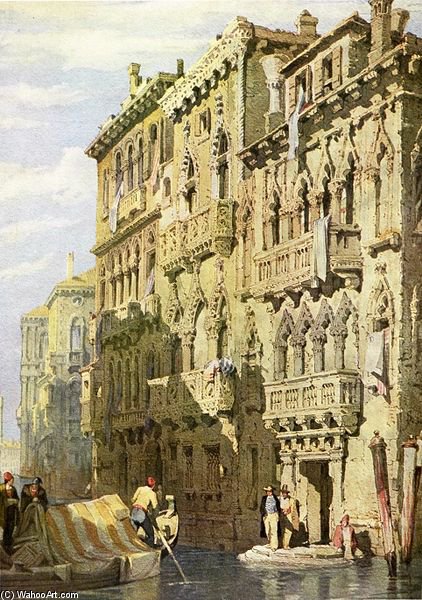 WikiOO.org - Εγκυκλοπαίδεια Καλών Τεχνών - Ζωγραφική, έργα τέχνης Samuel Prout - Palazzo Contarini Fasan On The Grand Canal