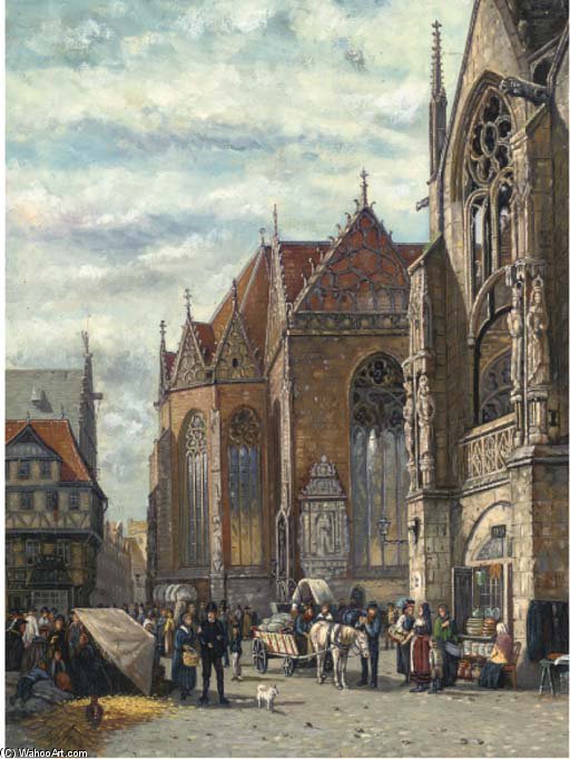 WikiOO.org - Encyclopedia of Fine Arts - Maleri, Artwork Samuel Prout - The Town Market