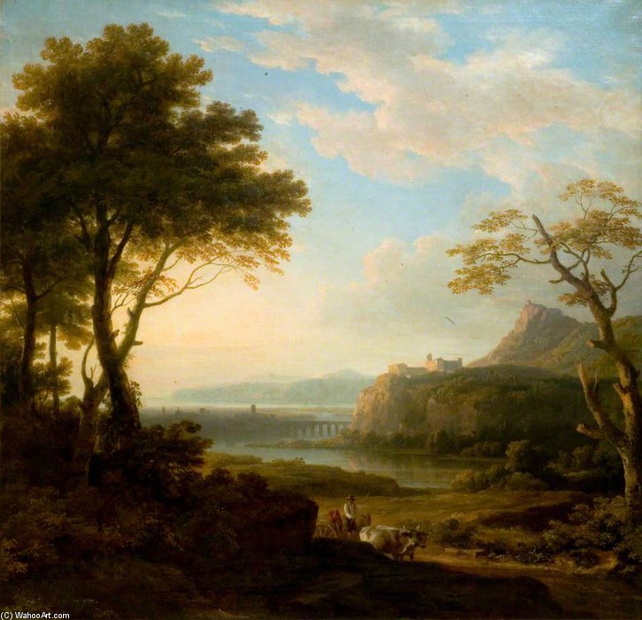 Wikioo.org - The Encyclopedia of Fine Arts - Painting, Artwork by Augustus Wall Callcott - Classical Landscape -