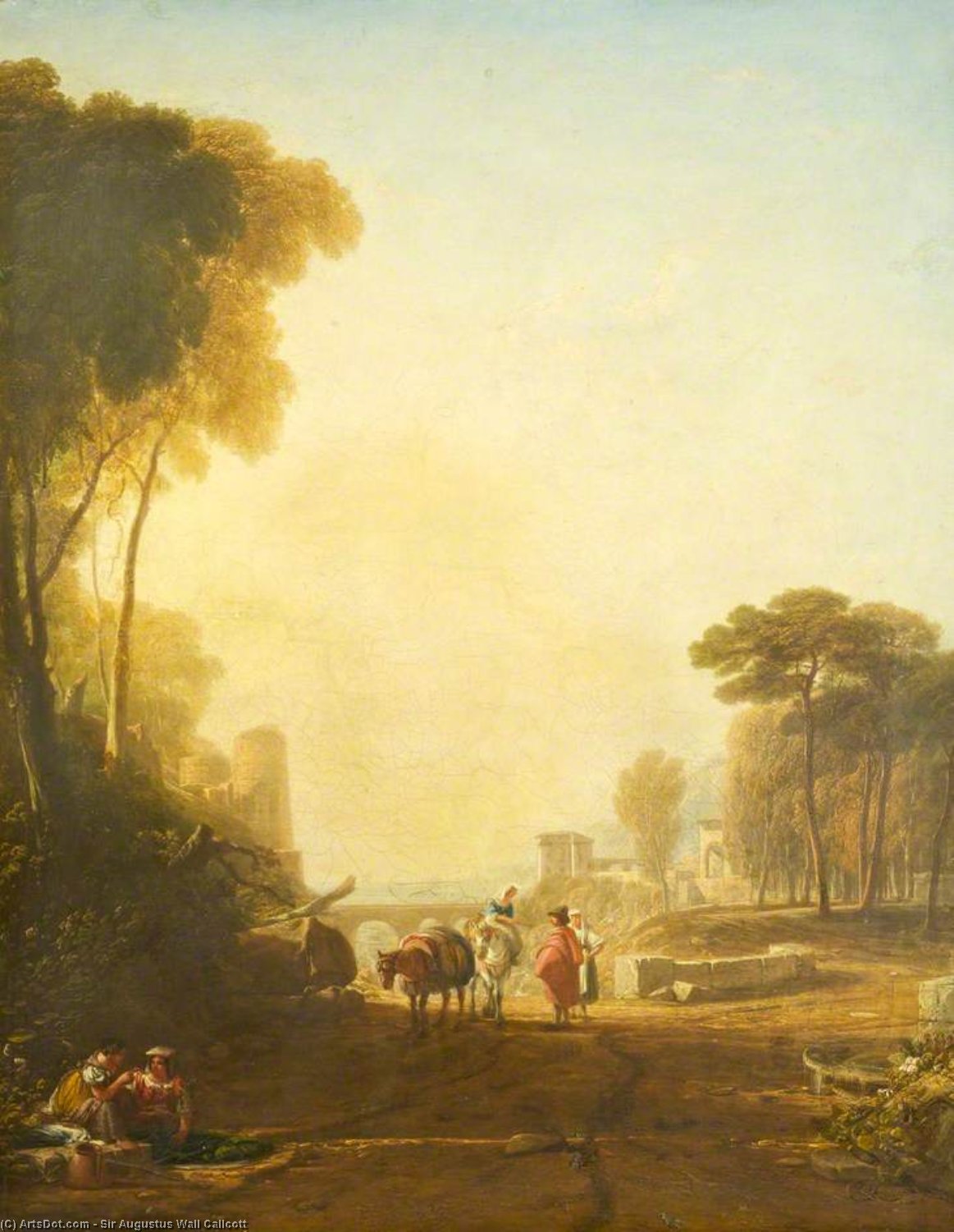 Wikioo.org - The Encyclopedia of Fine Arts - Painting, Artwork by Augustus Wall Callcott - Classical Landscape