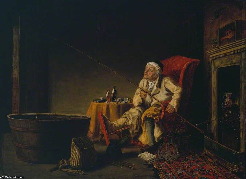 Wikioo.org - The Encyclopedia of Fine Arts - Painting, Artwork by Theodore Lane - Enthusiast ('the Gouty Angler')