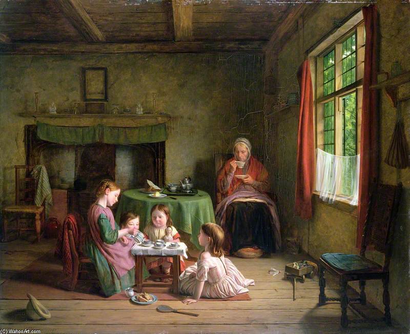 Wikioo.org - The Encyclopedia of Fine Arts - Painting, Artwork by Thomas George Webster - A Tea Party