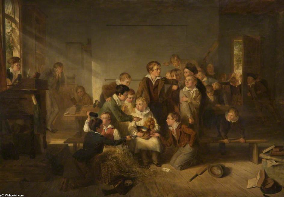 Wikioo.org - The Encyclopedia of Fine Arts - Painting, Artwork by Thomas George Webster - The Boy With Many Friends