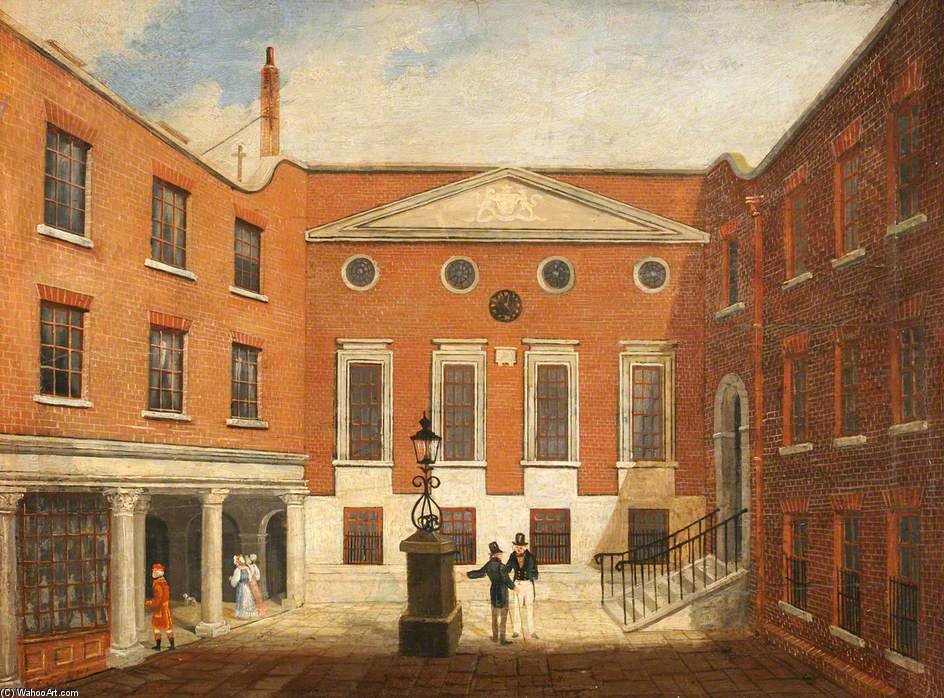 Wikioo.org - The Encyclopedia of Fine Arts - Painting, Artwork by Thomas Hosmer Shepherd - Apothecaries' Hall - The Courtyard