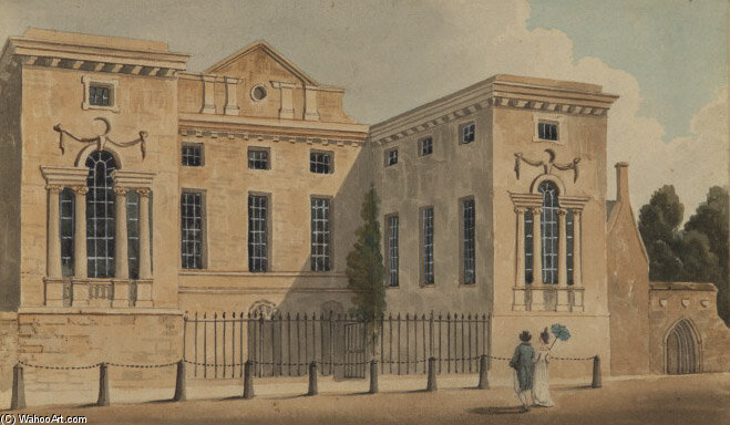 Wikioo.org - The Encyclopedia of Fine Arts - Painting, Artwork by Thomas Hosmer Shepherd - Entrance Front Of Worcester College, Oxford