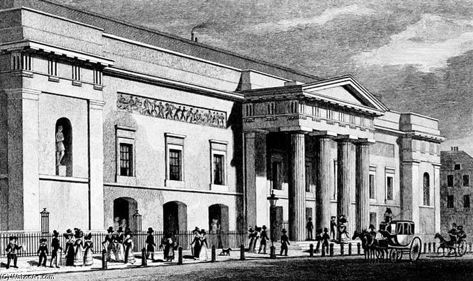 Wikioo.org - The Encyclopedia of Fine Arts - Painting, Artwork by Thomas Hosmer Shepherd - Exterior Of The Theatre Royal