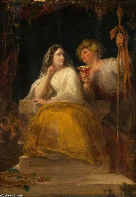 Wikioo.org - The Encyclopedia of Fine Arts - Painting, Artwork by Thomas Uwins - Comus Offering The Enchanted Cup To The Lady