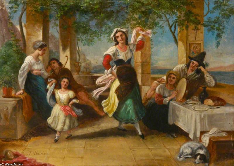 WikiOO.org - Enciclopedia of Fine Arts - Pictura, lucrări de artă Thomas Uwins - Neapolitans Dancing The Tarantella