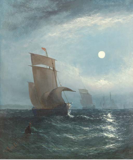 WikiOO.org - אנציקלופדיה לאמנויות יפות - ציור, יצירות אמנות Adolphus Knell - A Clear Night