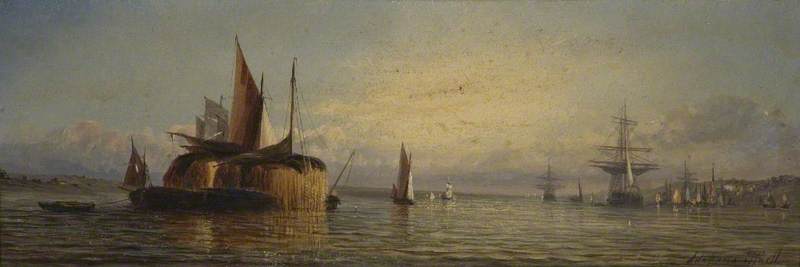 WikiOO.org - Εγκυκλοπαίδεια Καλών Τεχνών - Ζωγραφική, έργα τέχνης Adolphus Knell - Seascape, Daytime
